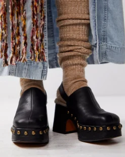 Autumn Studded Platform Clog - Black