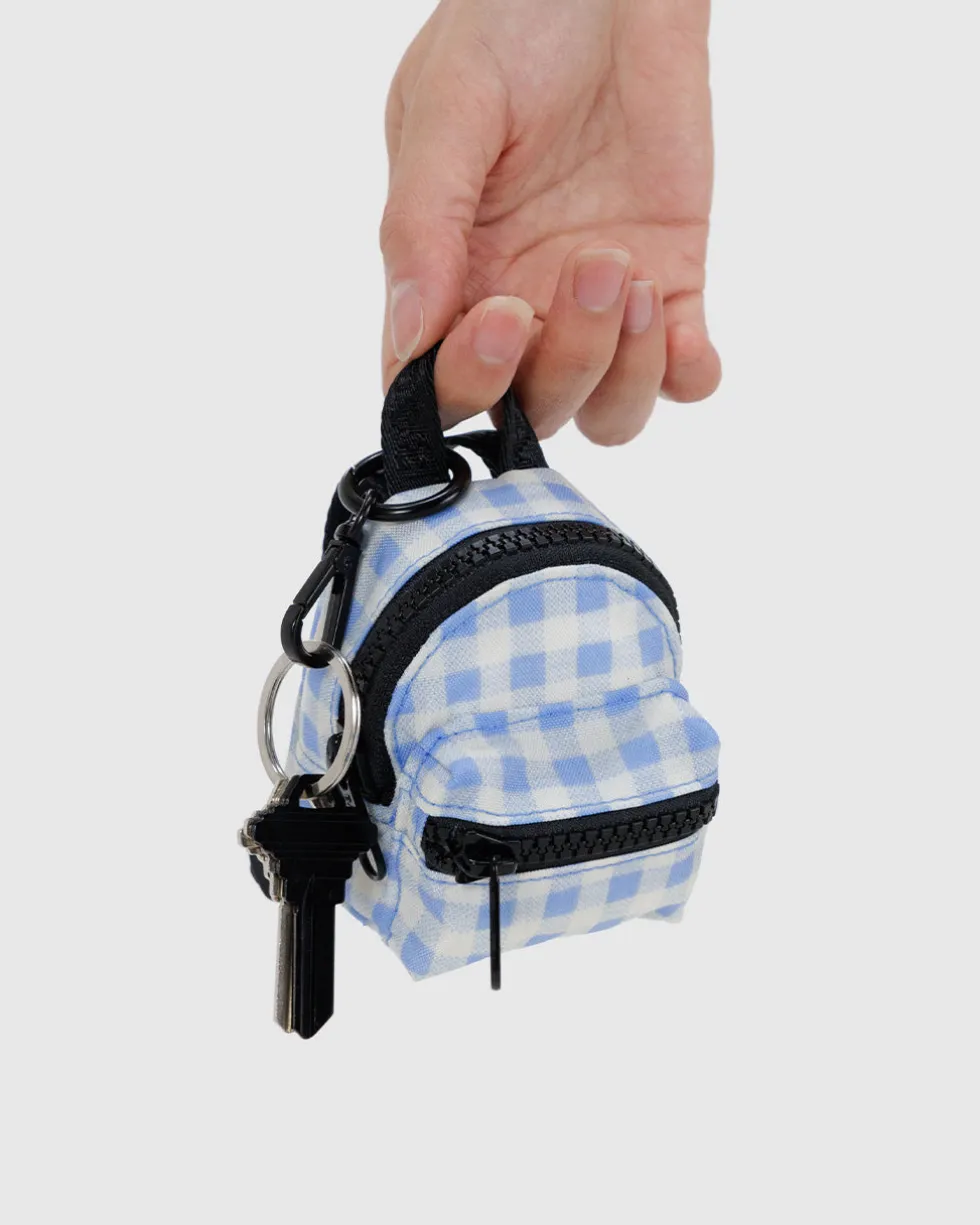 Backpack Charm - Light Blue Gingham