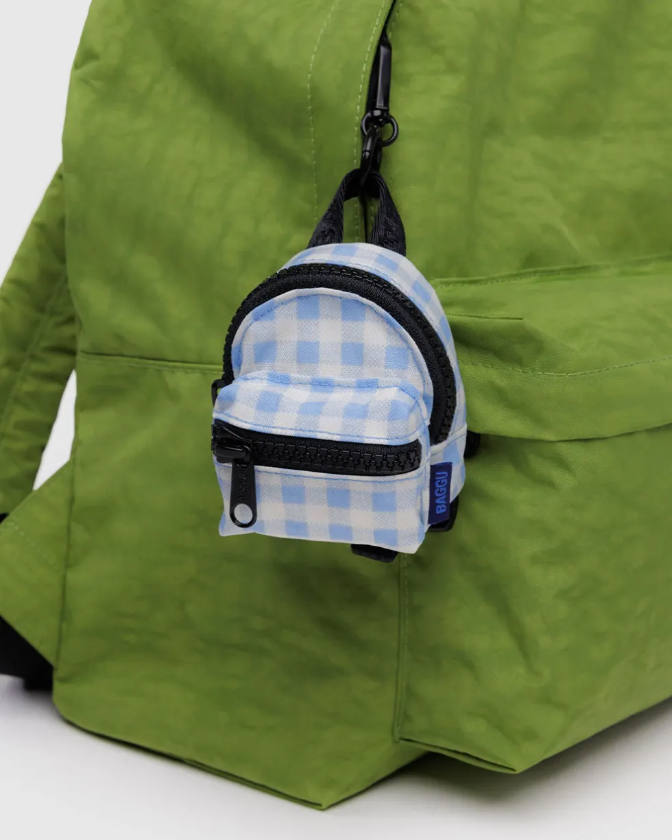 Backpack Charm - Light Blue Gingham