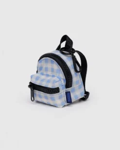 Backpack Charm - Light Blue Gingham