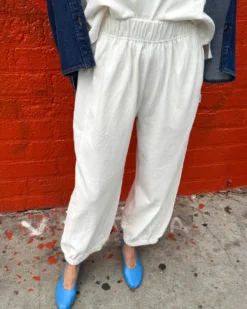 Balloon Pants - White Cotton