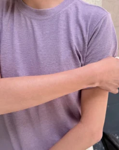 Bo Linen Blend Tee - Lavender