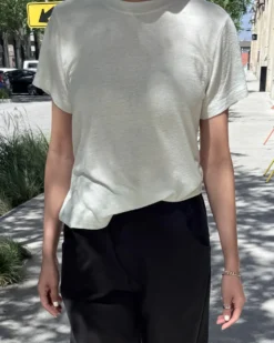 Bo Linen Blend Tee - Salt