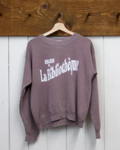Bonjour De La Bibliothèque Sweatshirt - Rosewood