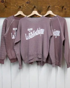 Bonjour De La Bibliothèque Sweatshirt - Rosewood