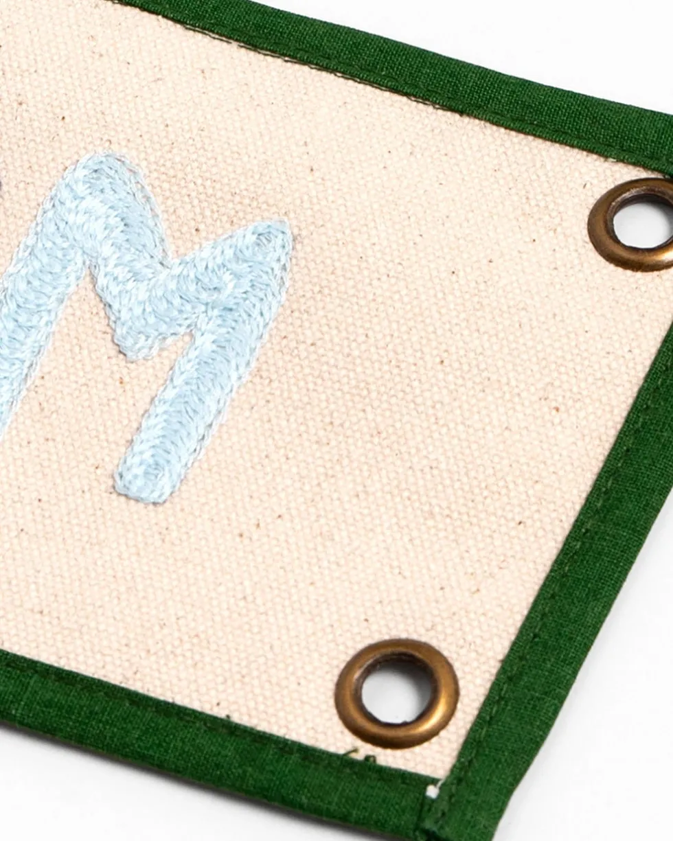 Bookworm Embroidered Canvas Banner
