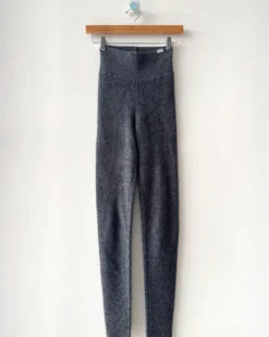 Cashmere Ribbed Leggings - Charcoal