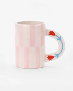 Ceramic Coffee Mug - Pink Stripe