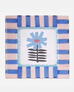 Ceramic Photo Frame - Blue Stripe