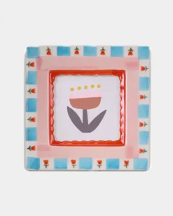 Ceramic Photo Frame - Red Flowers