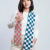 Checkerboard Mini Scarf - Melon Jade