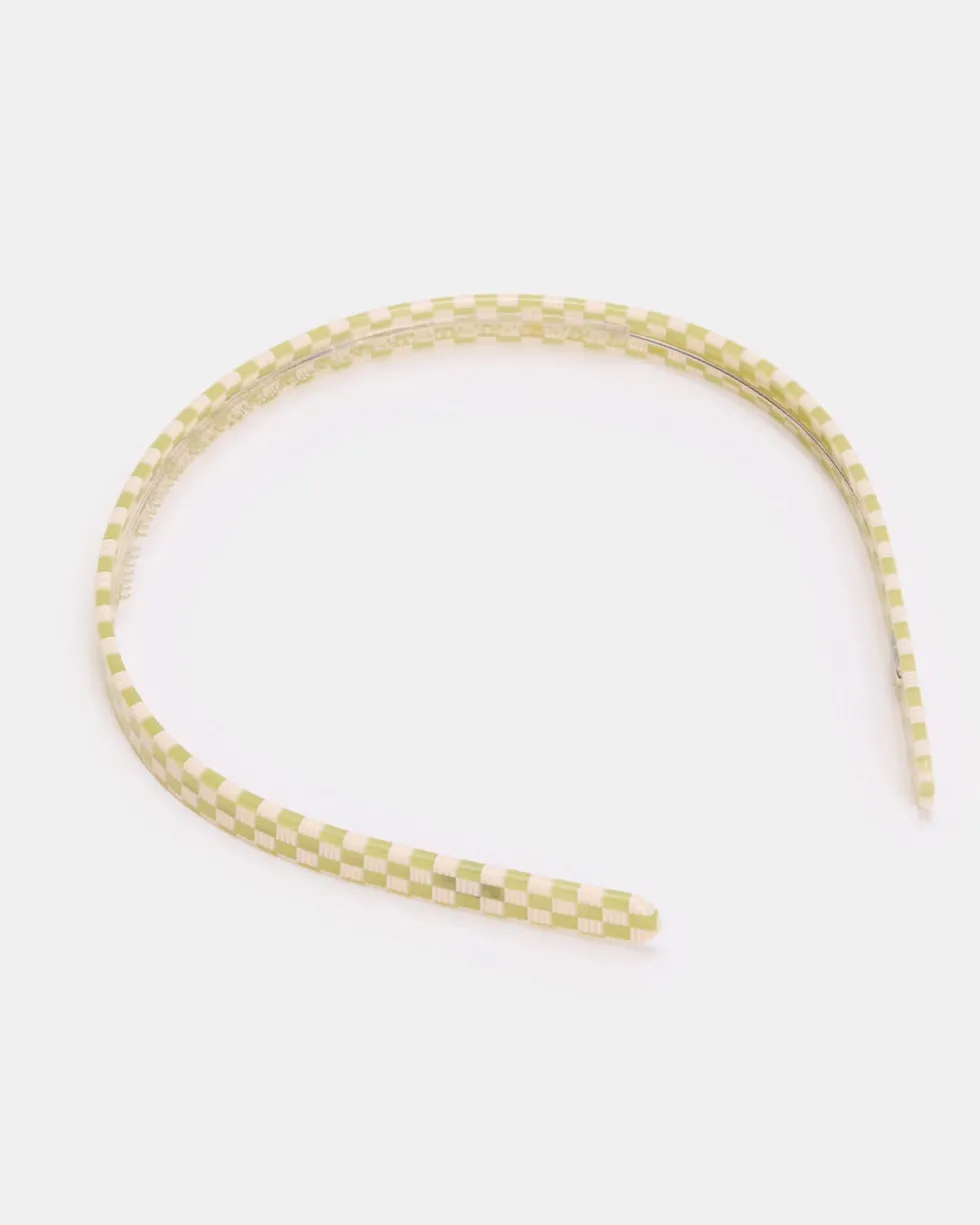 Classic Headband - Olive Check