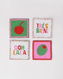 Cocktail Beaded Coaster Set