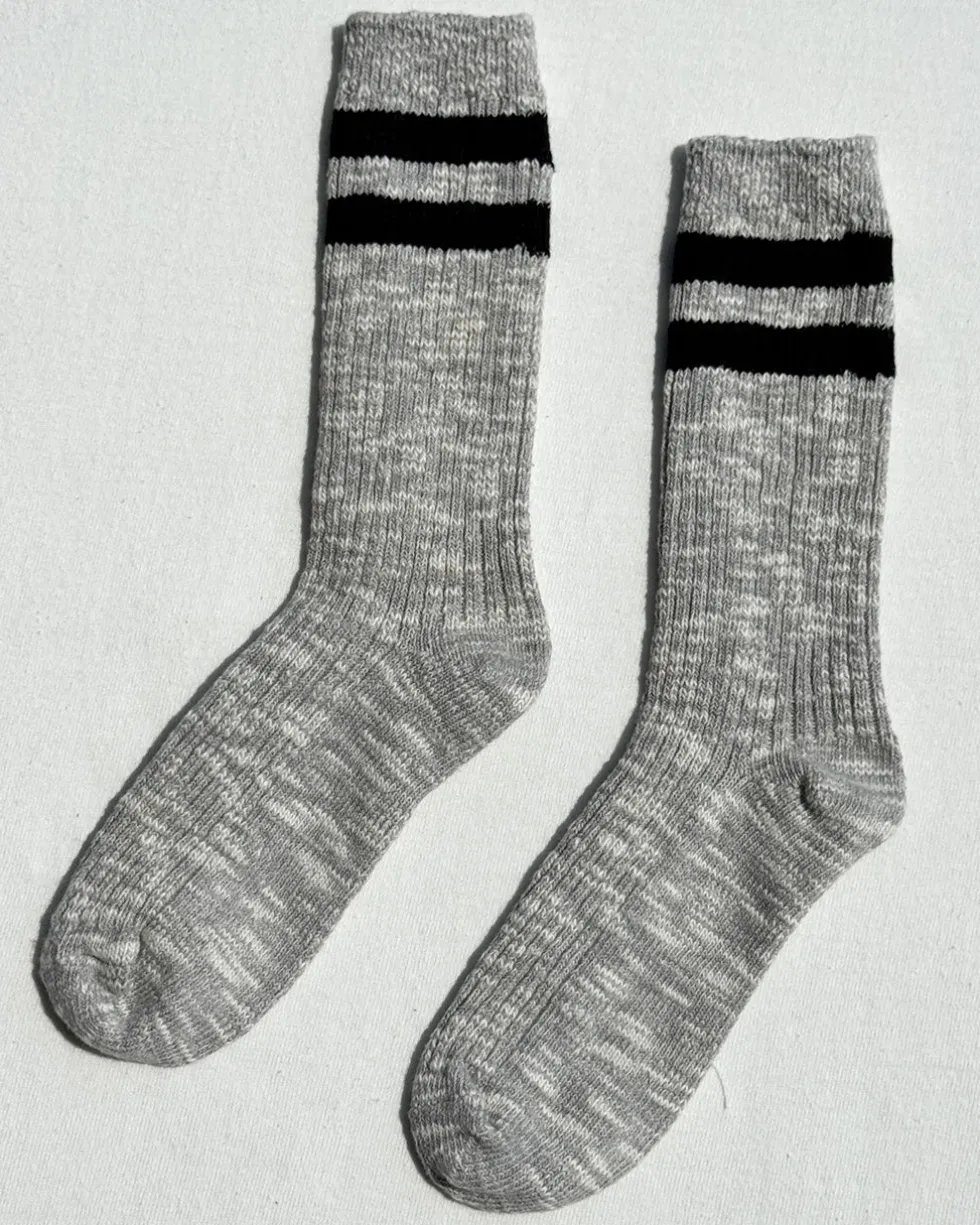 Cottage Varsity Socks - Heather Grey Varsity