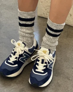 Cottage Varsity Socks - Heather Grey Varsity