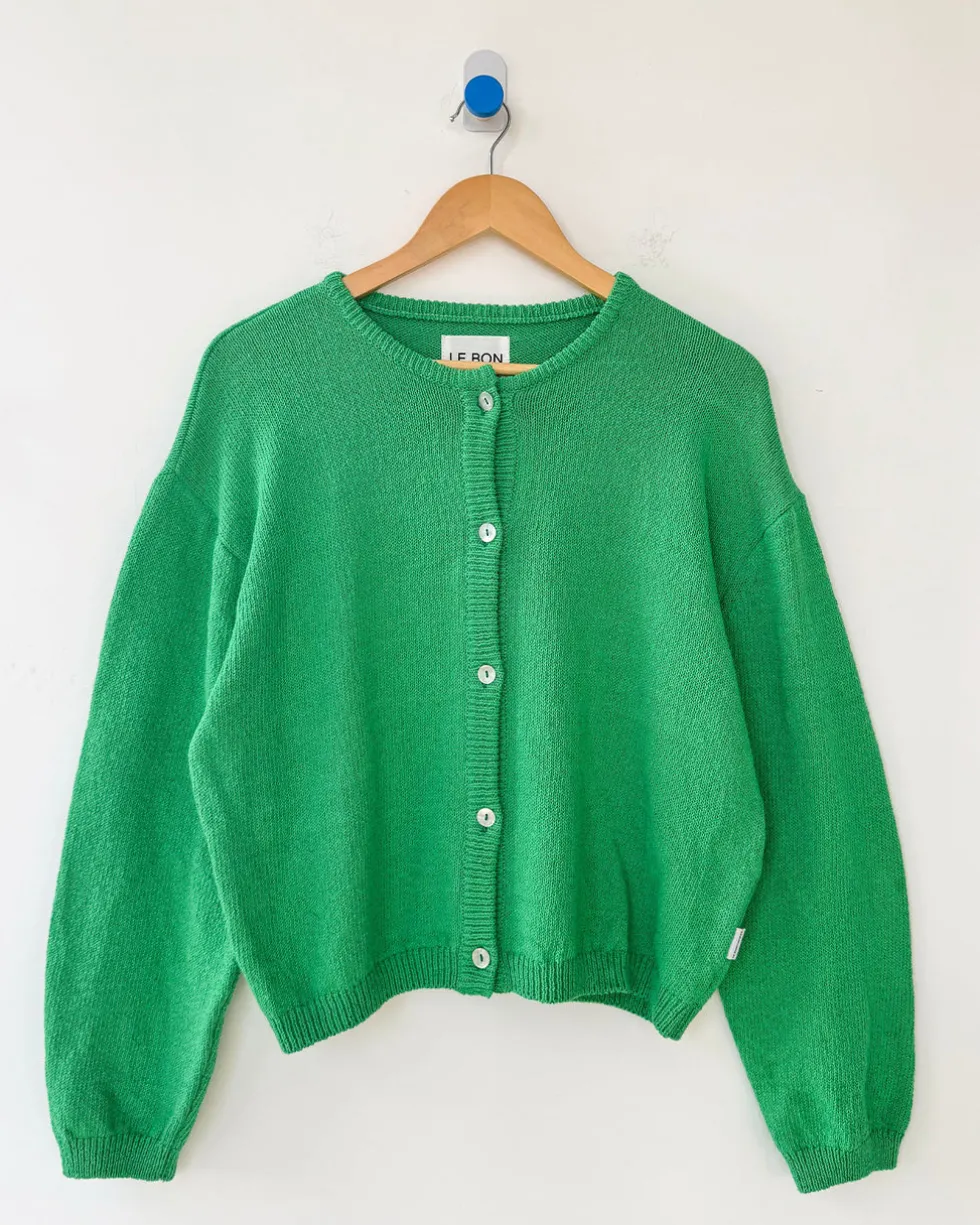 Cotton Leila Cardigan - Spring Green