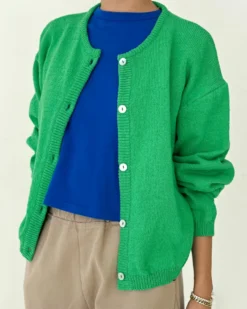 Cotton Leila Cardigan - Spring Green