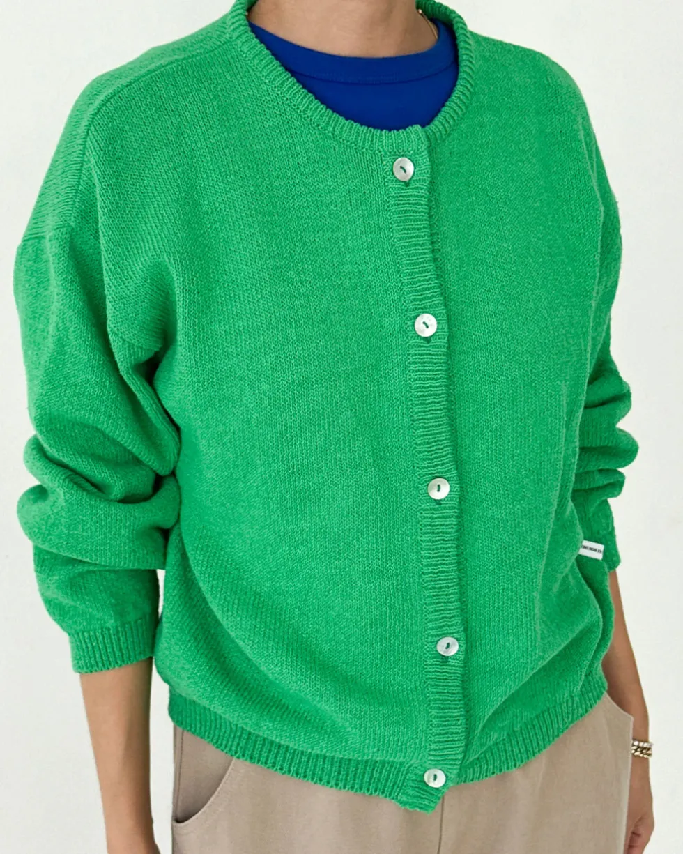 Cotton Leila Cardigan - Spring Green
