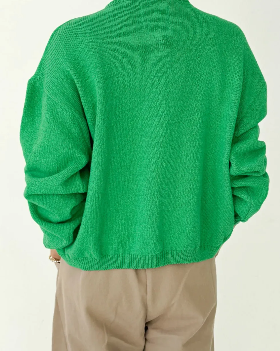 Cotton Leila Cardigan - Spring Green
