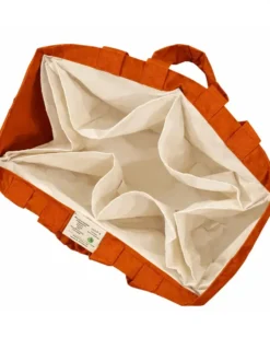 Cotton 6-Pocket Tote Bag - Terracotta