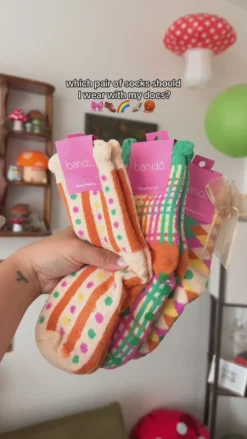 Cozy Grip Socks - Colorful Grid