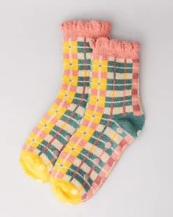 Cozy Grip Socks - Plaid