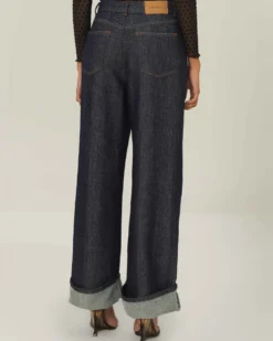 Denim Shine Wide Leg Pants