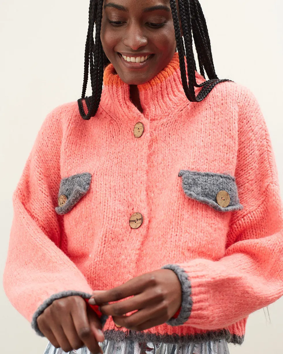 Ding Ding Cardigan - Coral