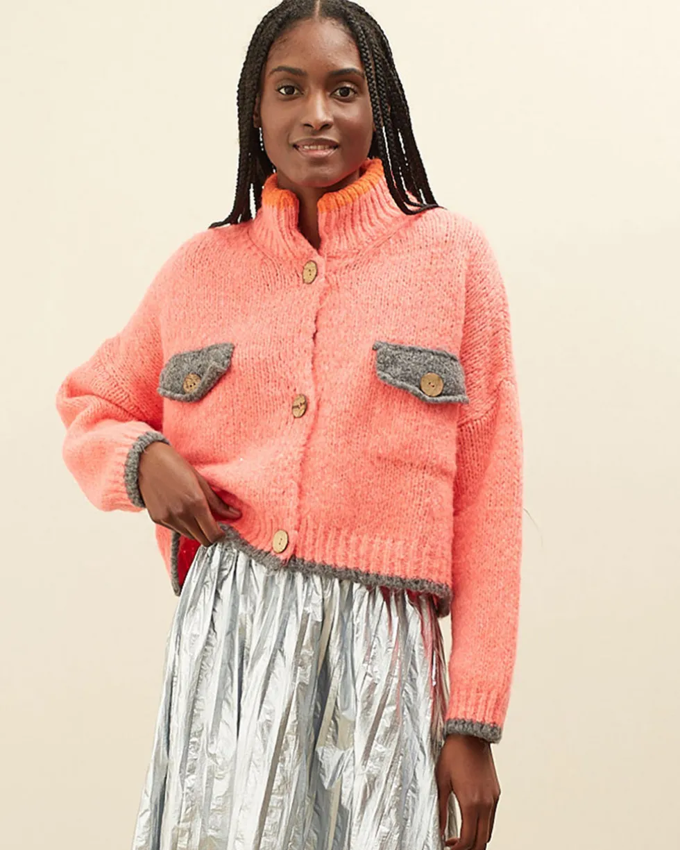 Ding Ding Cardigan - Coral
