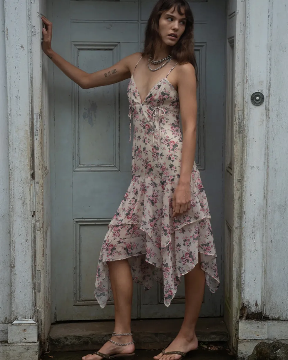 Elsie Pink Midi Dress