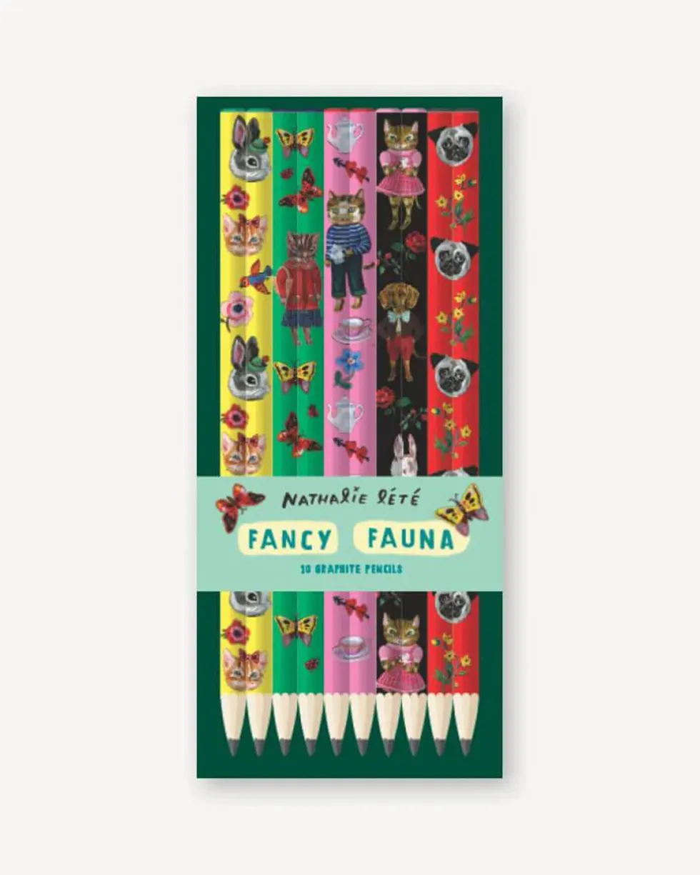 Fancy Fauna: 10 Graphite Pencils