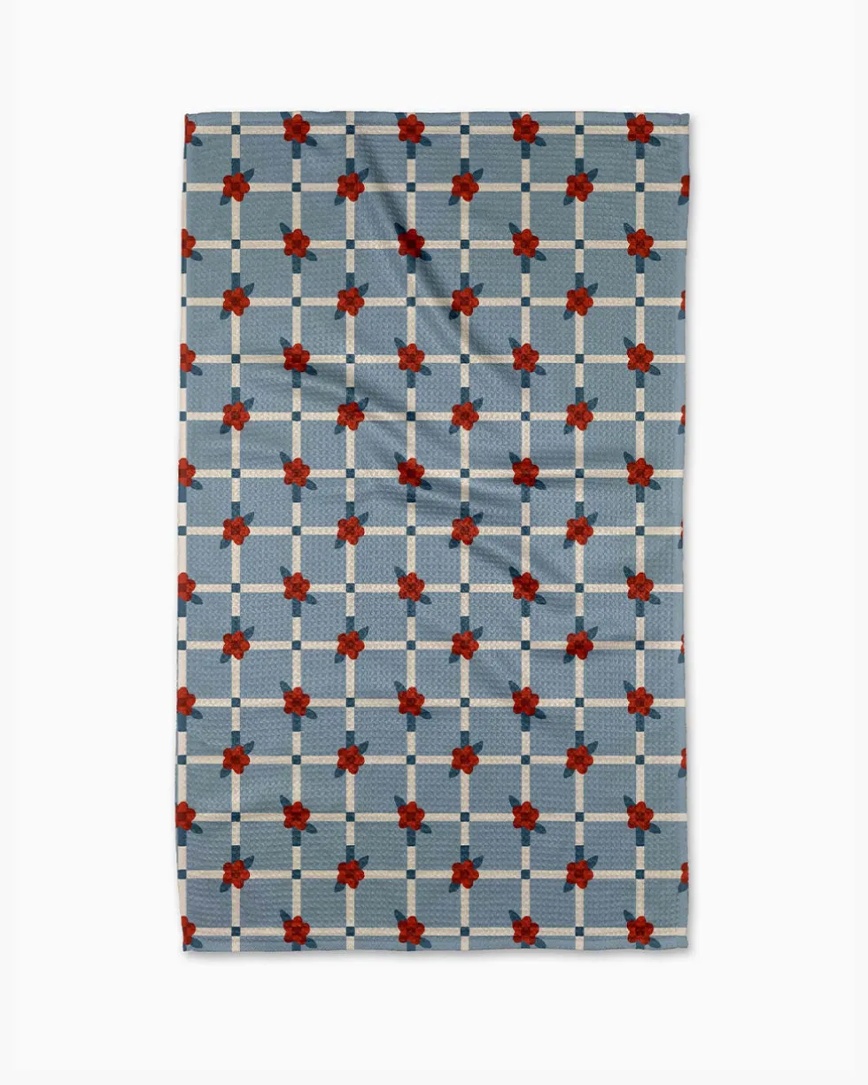 Floral Parade Grid Tea Towel