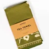 Floral Silhouette Tea Towel - Olive
