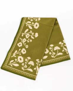 Floral Silhouette Tea Towel - Olive