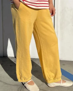 French Terry Balloon Pants - Deep Yellow