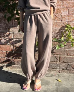 French Terry Balloon Pants - Mushroom
