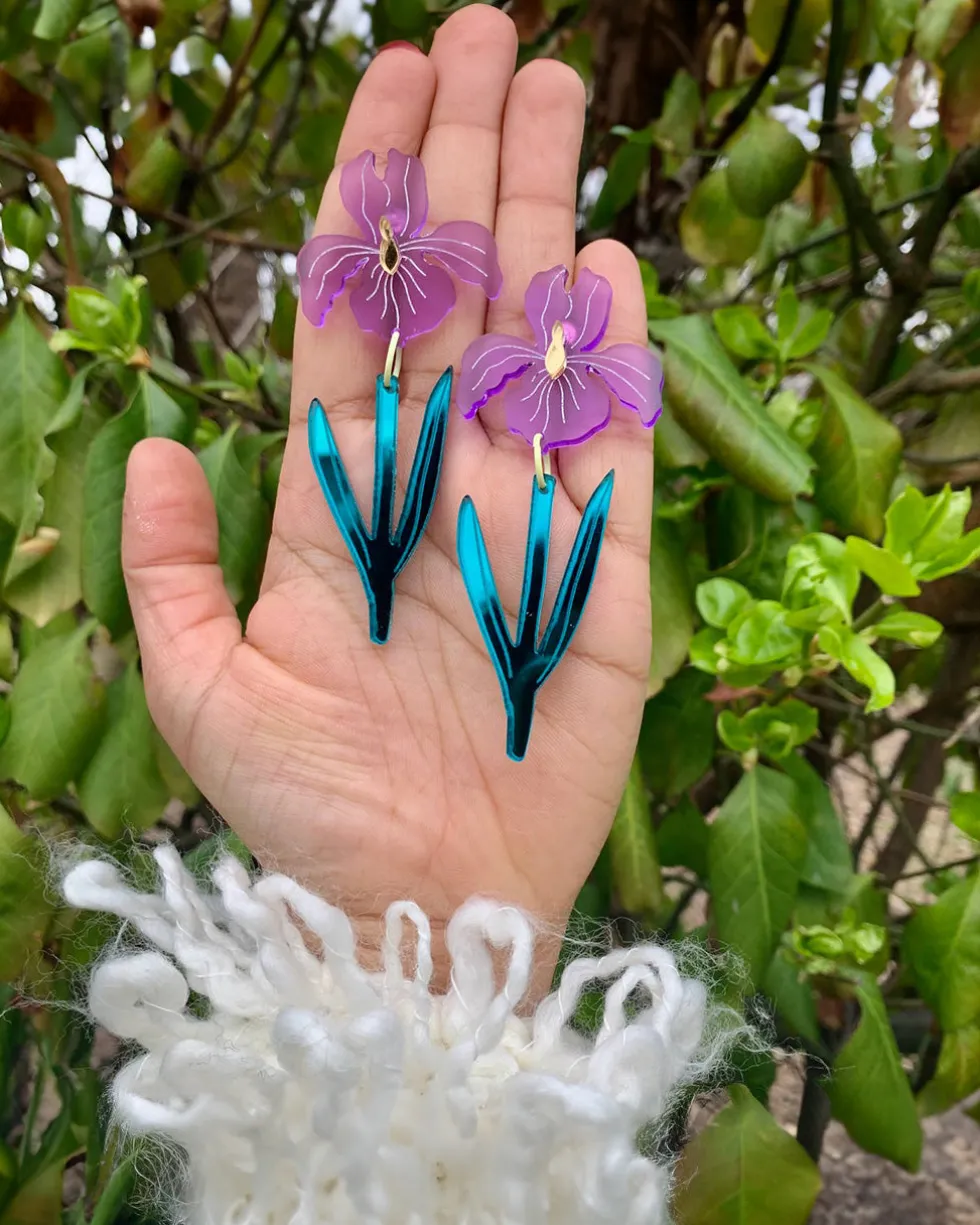 From The Garden Earrings - Irises