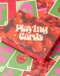 Game Night! Double Deck Playing Cards - Cherry Stripe