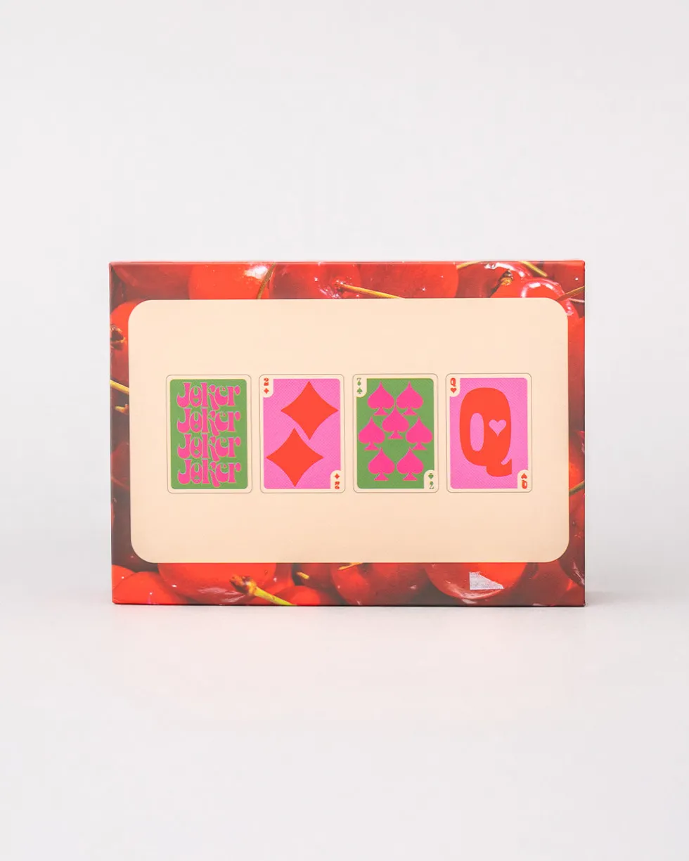 Game Night! Double Deck Playing Cards - Cherry Stripe
