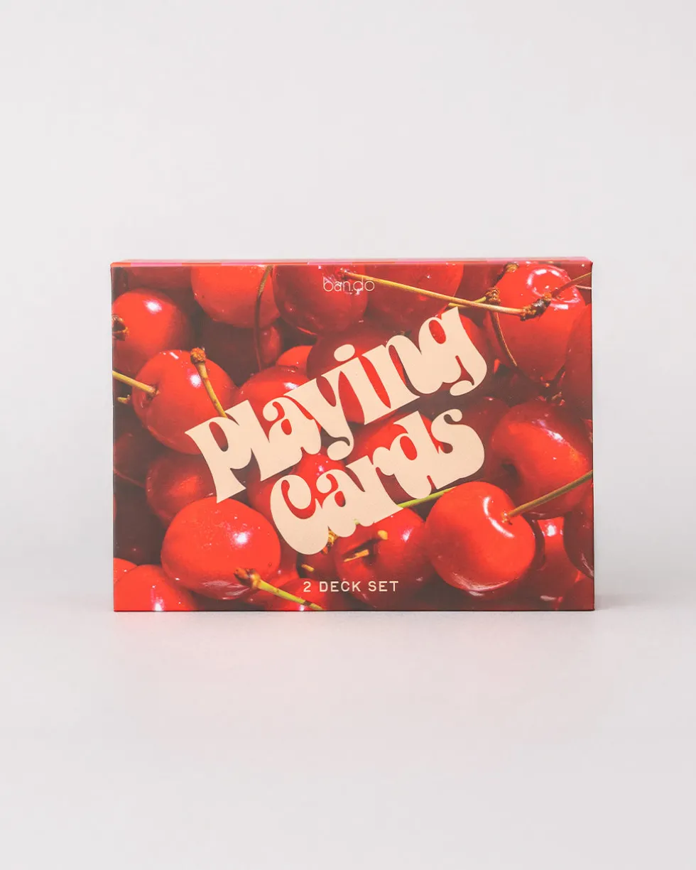 Game Night! Double Deck Playing Cards - Cherry Stripe