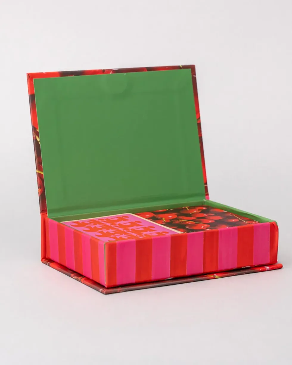 Game Night! Double Deck Playing Cards - Cherry Stripe