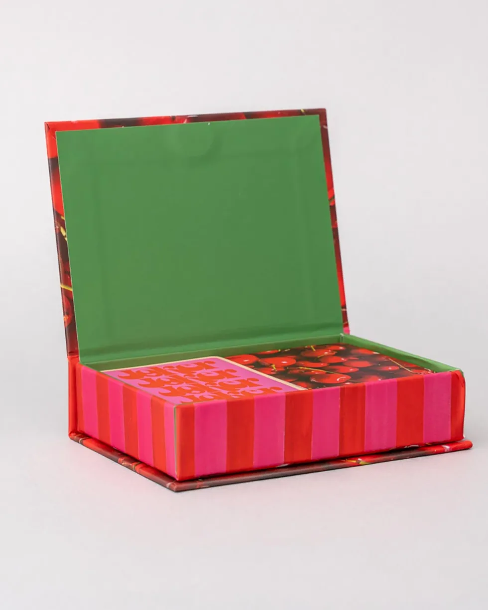 Game Night! Double Deck Playing Cards - Cherry Stripe