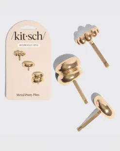 Gold Metal Pony Pins - Set of 3