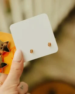 Gold Star Button Studs