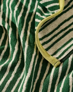 Grass and Cream Stripes Terry Cloth Kitchen Towel