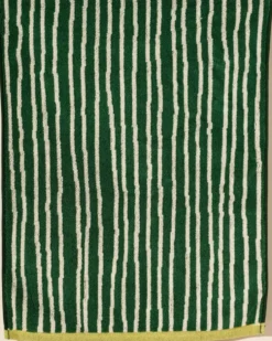 Grass and Cream Stripes Terry Cloth Kitchen Towel