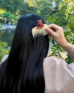 Hand-Painted Love Teddy Pocket Comb