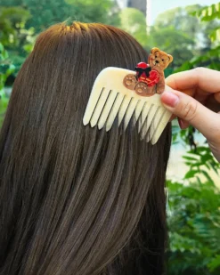 Hand-Painted Love Teddy Pocket Comb