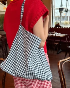 Happy Carry Bag - Navy Gingham