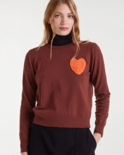 Heart Sweater - Brown